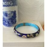 Vintage Flower Design Enamel Bangle Bracelet