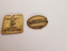 German style Gestapo Secret Police Tag with Nazi Plain clothes ID Tag