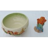 Vintage Clarice Cliff Bowl - My Garden design, together with Royal Staffordshire Hatpin Stand