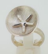 RRP £95 - Starfish Design Rockpool Sterling Silver (925) Handmade Ring