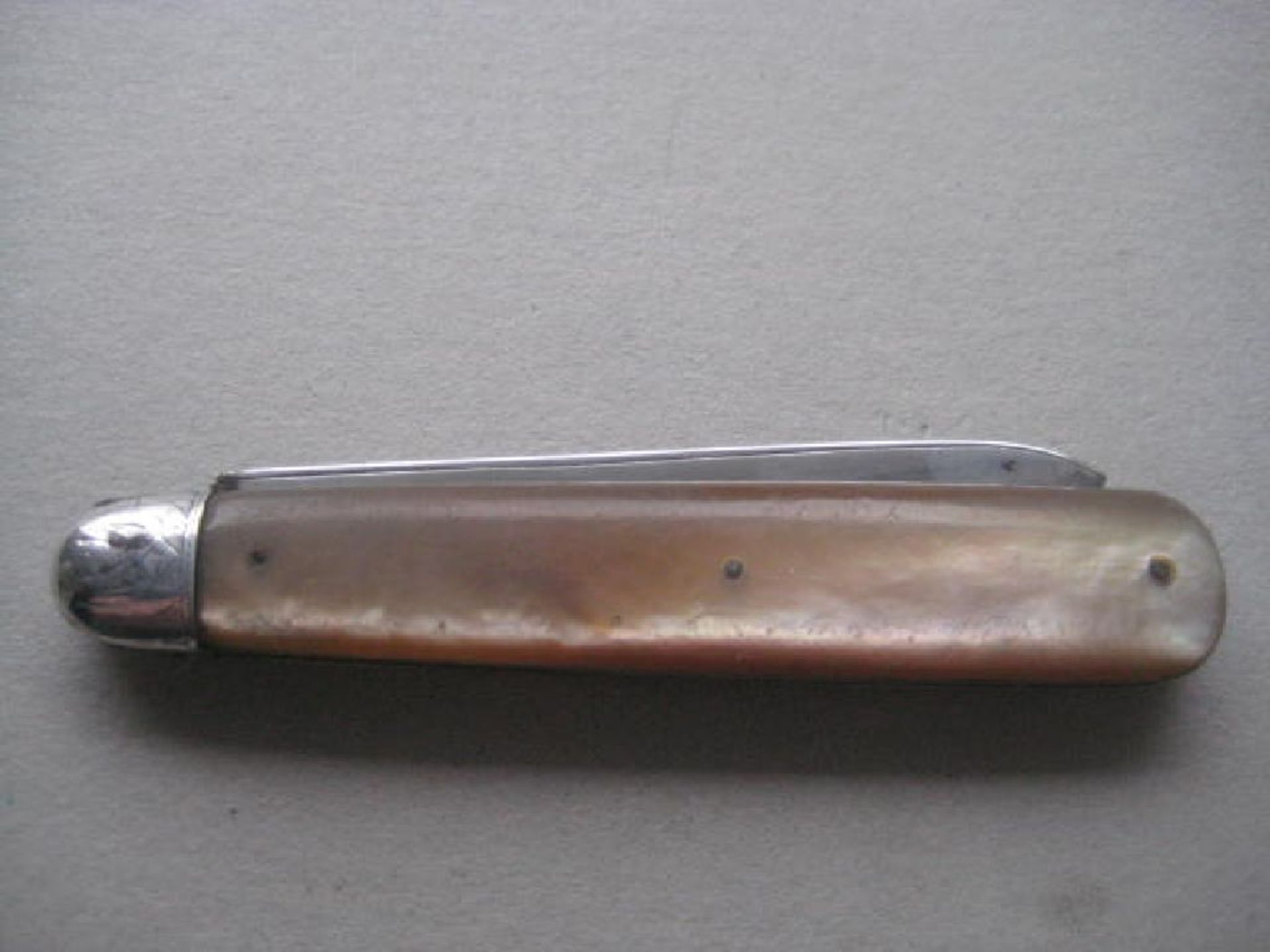 Victorian Mother of Pearl Hafted Silver Bladed Folding Fruit Knife - Image 7 of 9