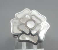 Mother of pearl silver ring