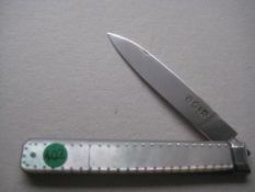 George III Mother of Pearl Hafted Silver Bladed Folding Fruit Knife