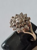 Vintage White Sapphire 9 Carat Yellow Gold Ring