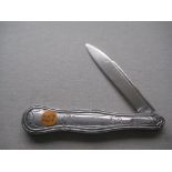 Victorian American All Silver Folding Fruit Knife