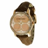 RRP £130 - BCBG MAXAZRIA Women's Brown Leather Strap Watch & Presentation Box