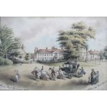 "Hadley Royal Grammar School" Delicate Signed Watercolour 1846