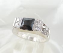 Silver ring set with onyx