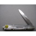Victorian Mother of Pearl Hafted Silver Bladed Folding Fruit Knife