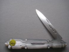 Victorian Mother of Pearl Hafted Silver Bladed Folding Fruit Knife