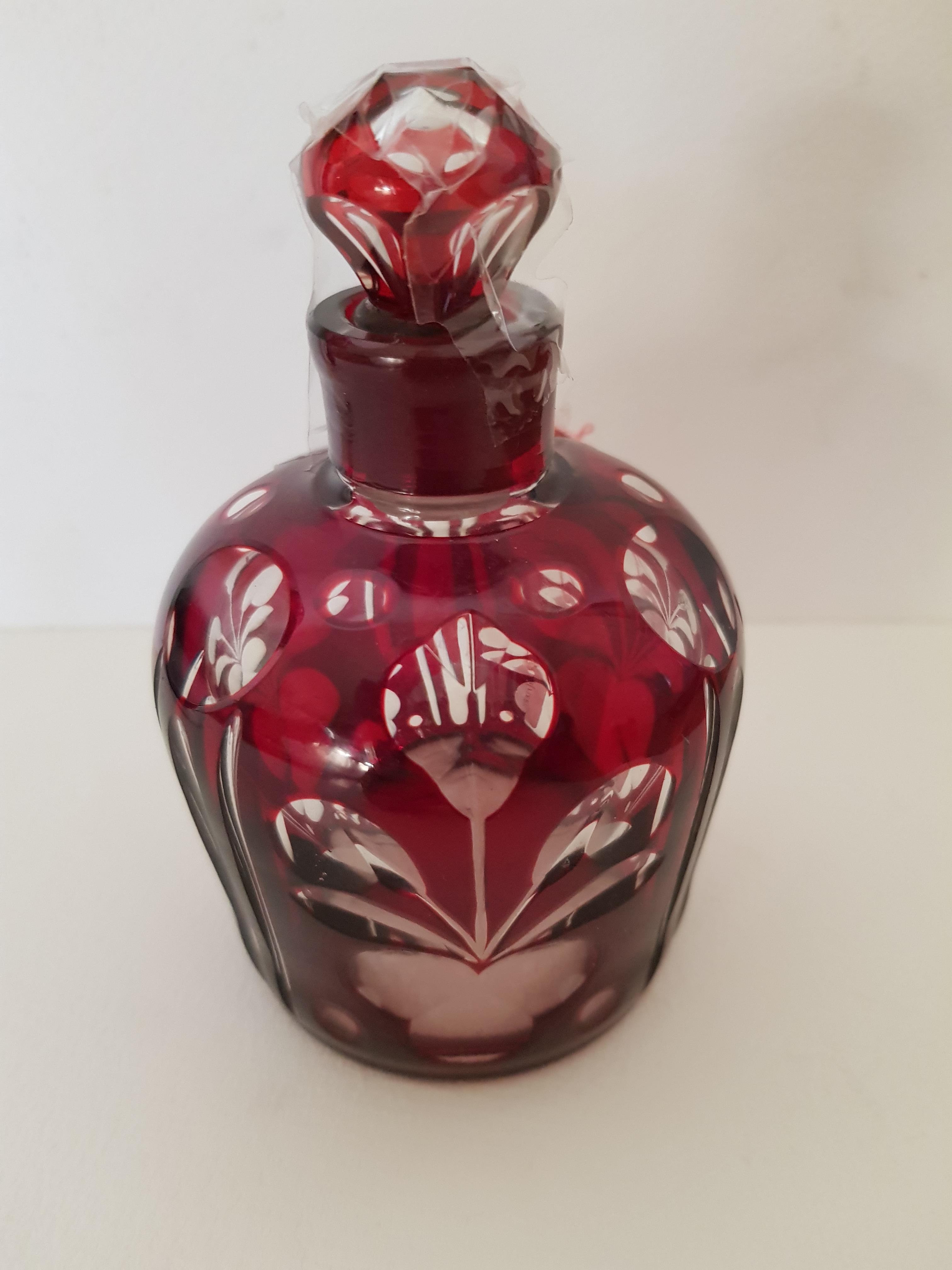 Vintage Ruby Red Glass Perfume Bottle
