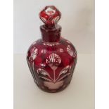 Vintage Ruby Red Glass Perfume Bottle