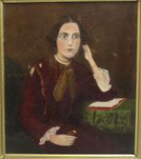 Victorian Portrait Oil on Canvas Set in Heavy Gilt Frame