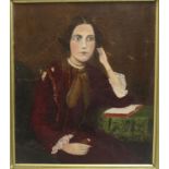 Victorian Portrait Oil on Canvas Set in Heavy Gilt Frame