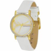 RRP £120 - Ladies BCBG Max Azria Soleil Small White Stap & MOP Face Watch