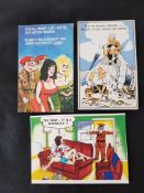 3 Comic Military Postcards