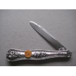 Victorian American All Silver Folding Fruit Knife