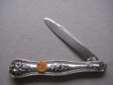 Victorian American All Silver Folding Fruit Knife