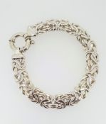 RRP £290 - Sterling Silver 925 Flat Byzantine Link Bracelet