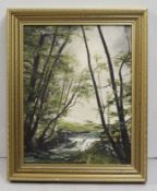 Alan King Woodland Landscape Oil on Board