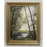 Alan King Woodland Landscape Oil on Board