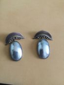 Designer Liz Horn & Ron Zukor Pearl Bali Sterling Silver Earrings