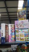 5 Items : 2 X Disney Panorma 1000 Pieces Jigsaw, 1 X 8 Puzzle Collection, 1 X Disney Princess Wood