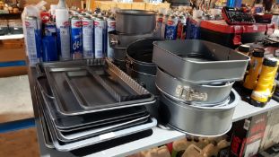 Approx 35 Items : Mixed Size Baking Trays & Cake Tins