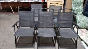 5 X Black Mesh Foldable Chairs