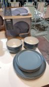 11 Piece Stoneware 2 Tone Dinner Set