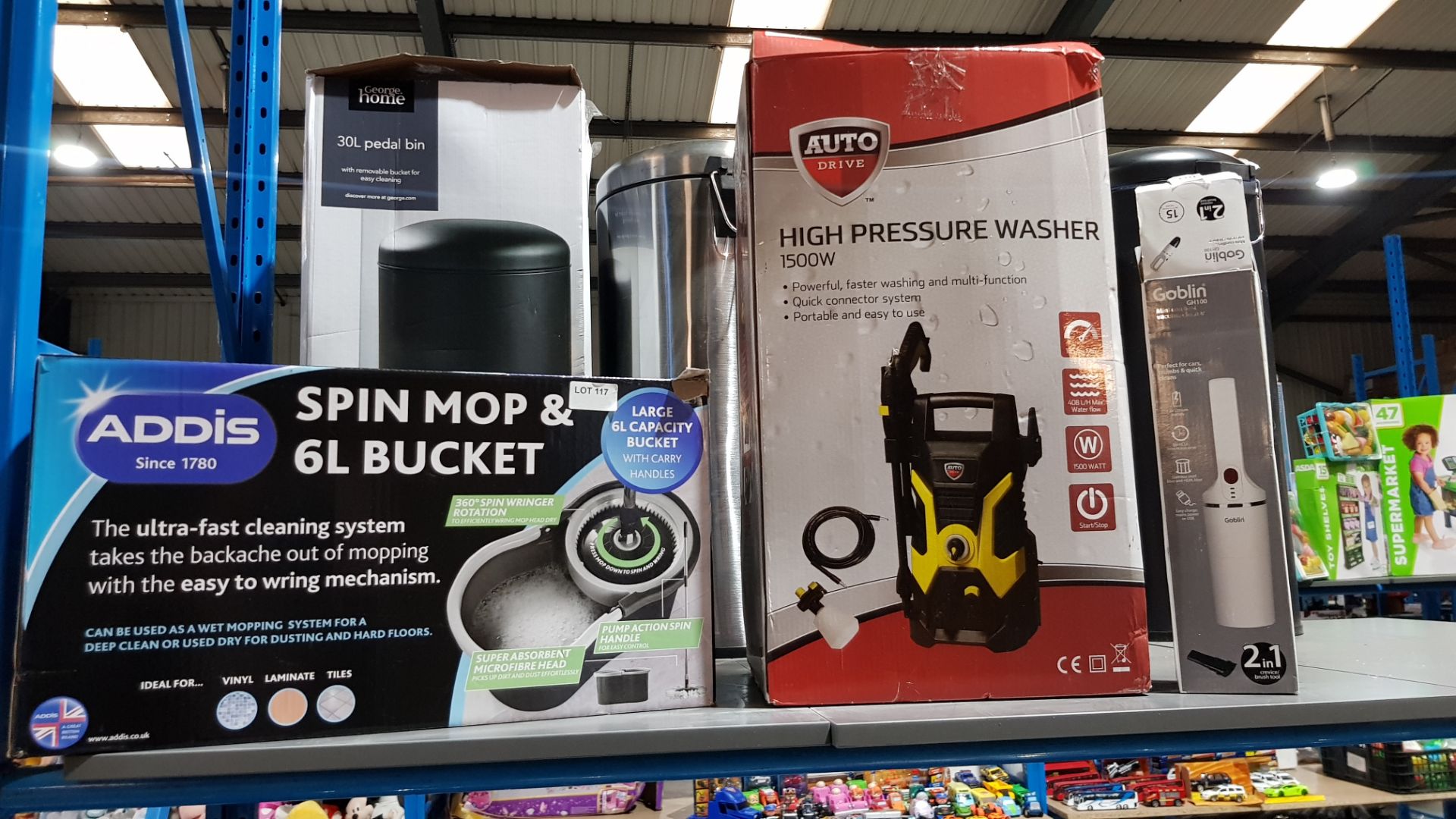 3 Items : 1 X Autp Drive High Pressure Washer 1500W, 1 X Goblin GH100 Mini Cordless Vacuum Cleaner