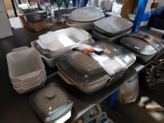 12 Items : Mixed Casserole / Oven Proof Dish Set To Include 39cm Ceramic Casserole Dish