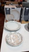 8 Piece Porcelain Metallic Geo Dinner Set