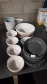 24 X Mixed Dinner Items To Include Stoneware Bowls & Ceramic Mixing Bowl