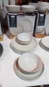 11 Piece Stoneware 2 Tone Dinner Set