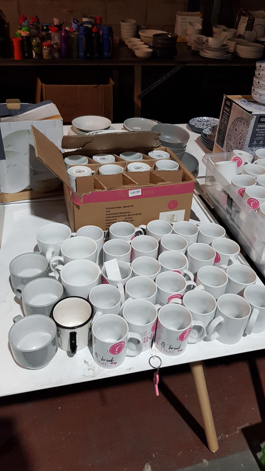 Approx 53 X Mixed Mugs To Include Tickled Pink