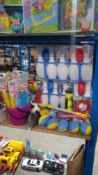 Approx 30 Items : To Include 12 X Giant Bowling Set, 5 X Foam Rocket, Amazing Bubbles, Tennis Balls