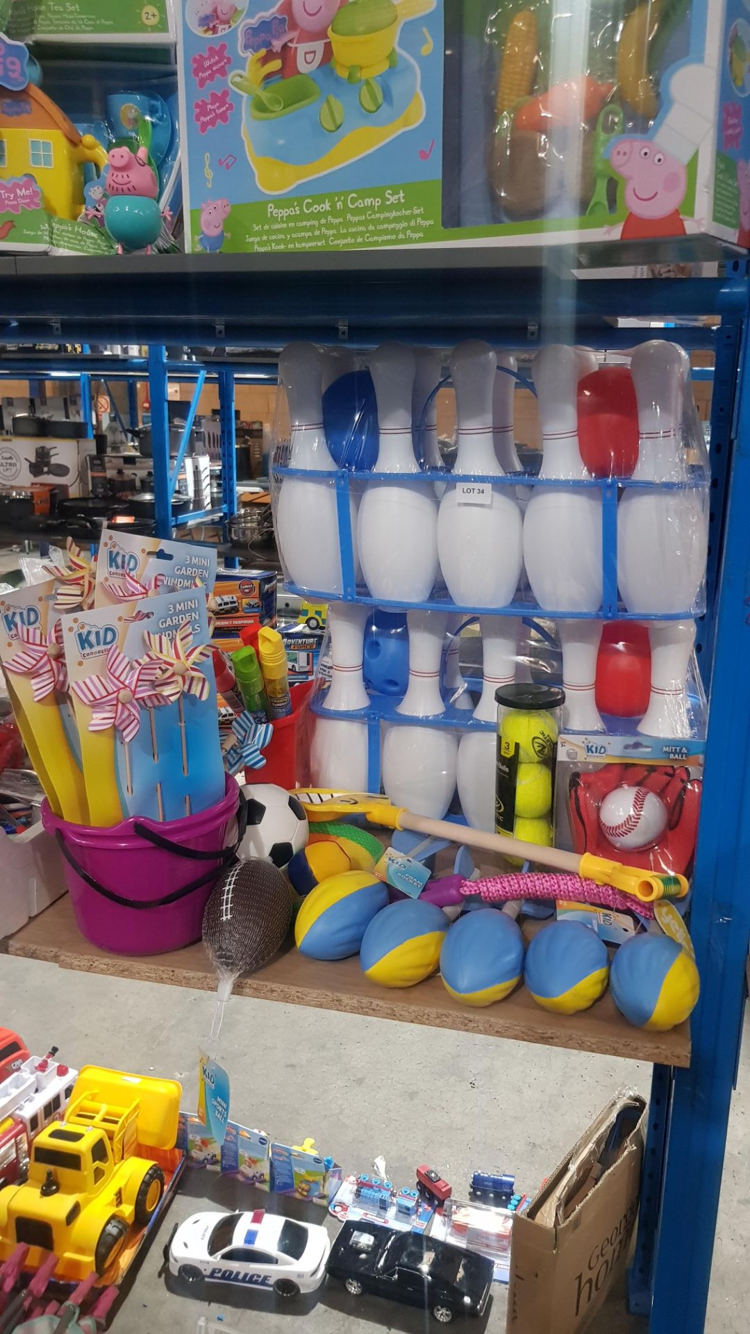 Approx 30 Items : To Include 12 X Giant Bowling Set, 5 X Foam Rocket, Amazing Bubbles, Tennis Balls