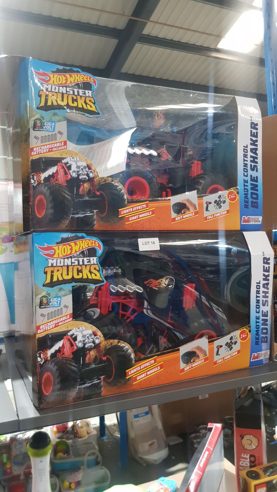 2 X Hot Wheels Monster Trucks RC Bone Shaker