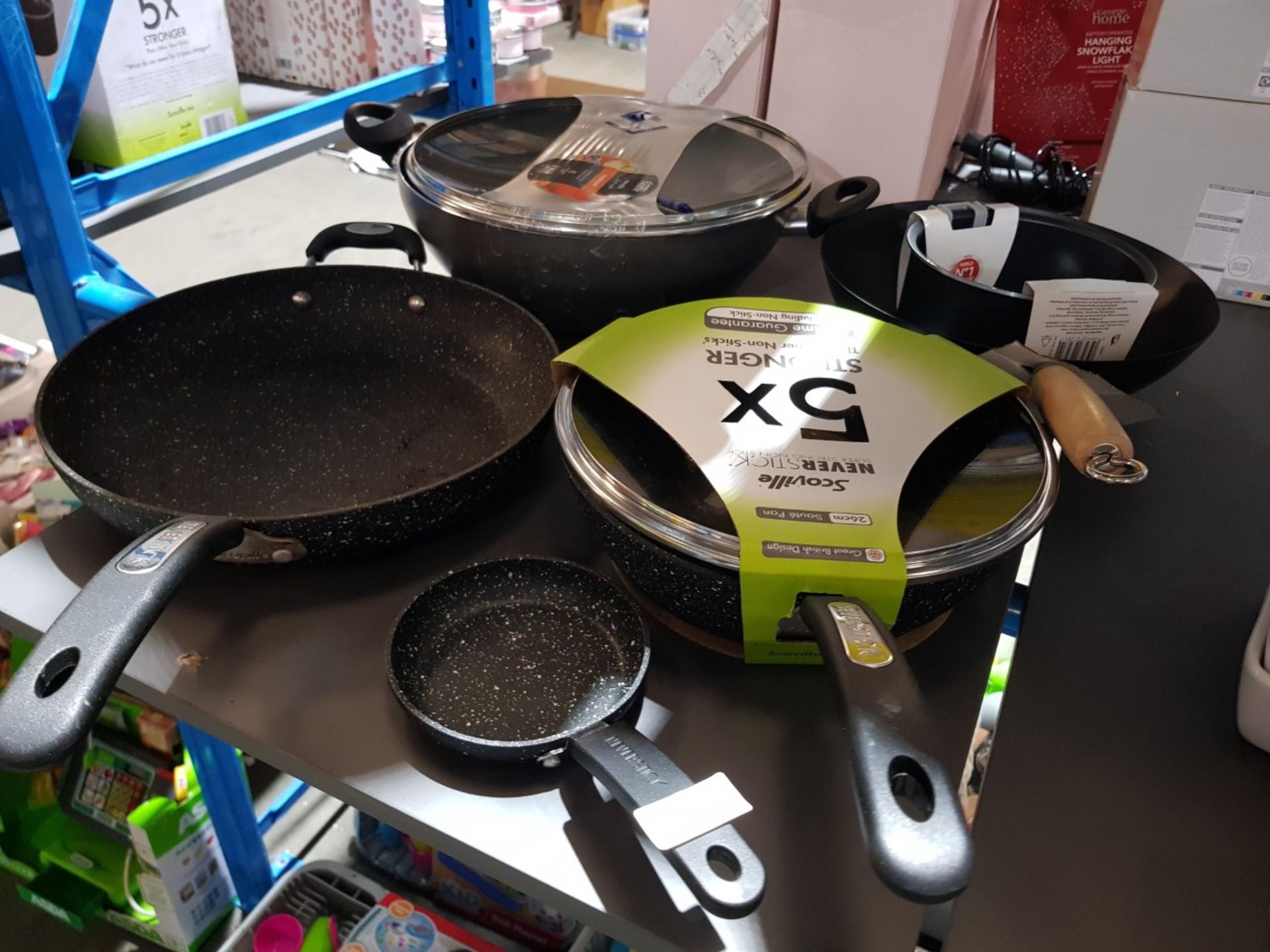 6 Items : Mixed Pan Set To Include Scoville & 32cm Non Stick Wok