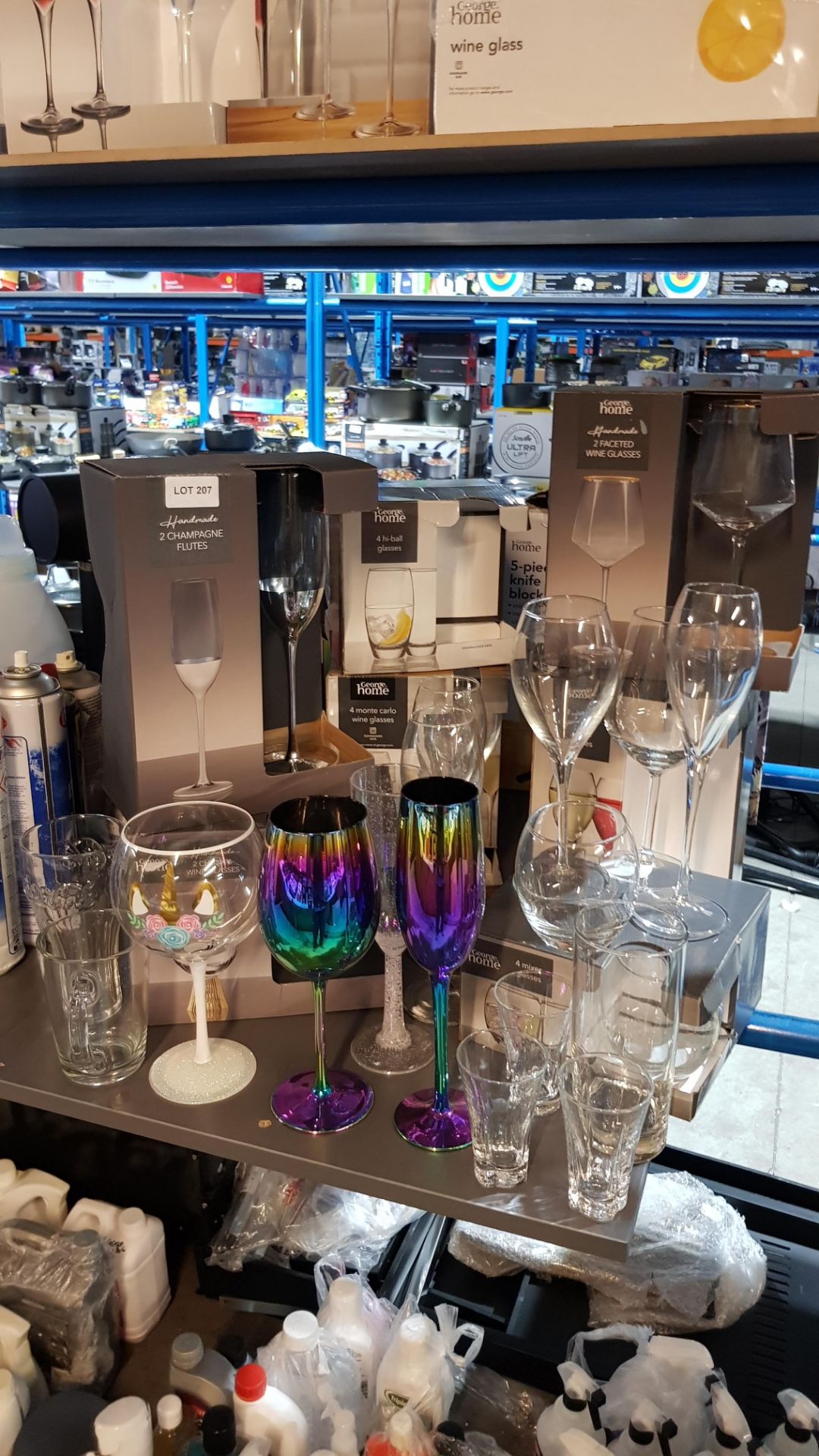 A Quantity Of Glassware To Include Handmade Champagne Flute, Handmade Faceted Wine Glass, Monte Car