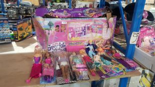 Approx 12 Items : To Include 1 X Zuru Sparkle Girlz Campervan & Barbie Dolls