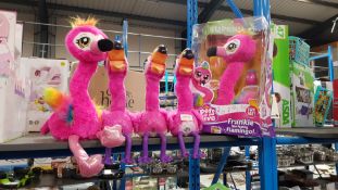 5 Items : 2 X Zuru Pets Alive Frankie The Funky Flamingo & 3 X Automated Flamingo