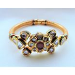 Vintage Etruscan Style Hinged Bangle