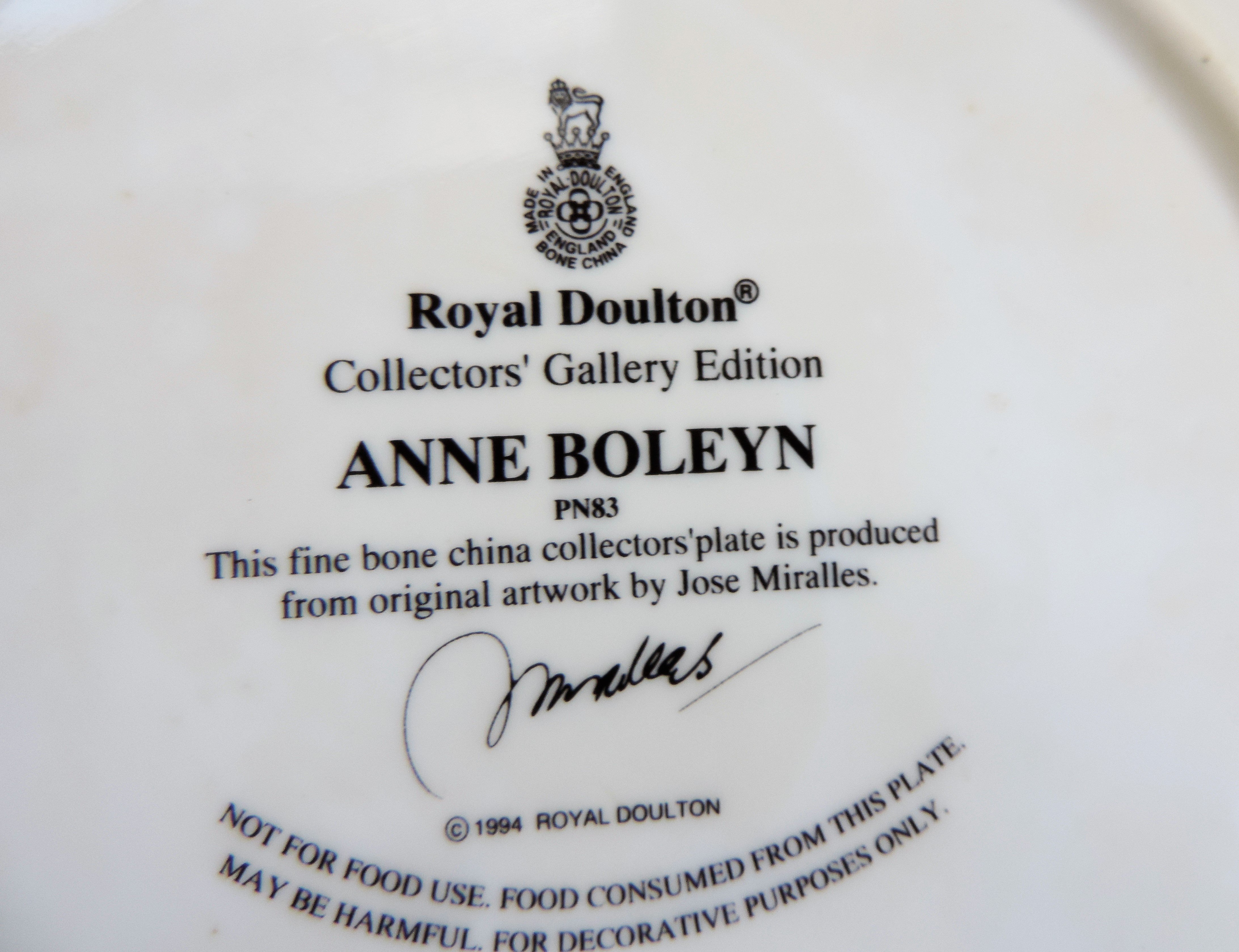 Royal Doulton King Henry VIII Series 'Anne Boleyn' Fine Bone China Plate - Image 7 of 8