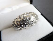 White Topaz Sterling Silver Dome Ring