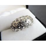 White Topaz Sterling Silver Dome Ring