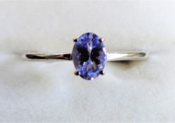 Sterling Silver 0.48ct Solitaire Tanzanite Ring