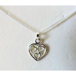 Sterling Silver Heart Shaped Pendant Necklace