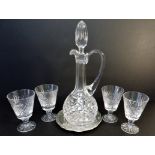 Vintage Crystal Decanter & Glasses Drink Set
